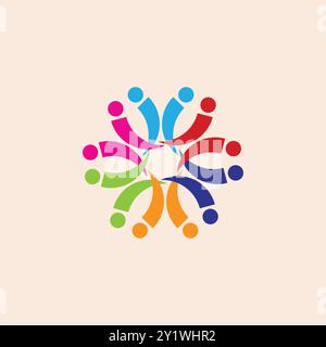 Team work organization helpful logo Stock Vector