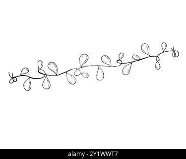Bright multicolored string light garland. Holiday lamps in form of drops. Violet ribbon with light bulbs. Watercolor illustration. Stock Vector