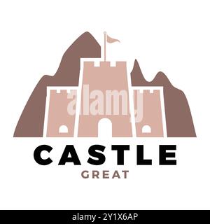 Castle Icon Logo Design Template Stock Vector