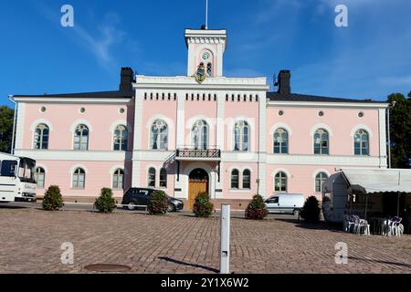 Lovisa or Loviisa City Hall at the market square in August 2024 Stock Photo