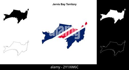 Jervis Bay Territory blank outline map set Stock Vector