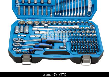 Socket wrench toolbox isolated on white background Stock Photo