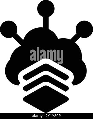 Cdn, layers, big data icon design for commercial use, web, print media or any type of design projects. Stock Vector