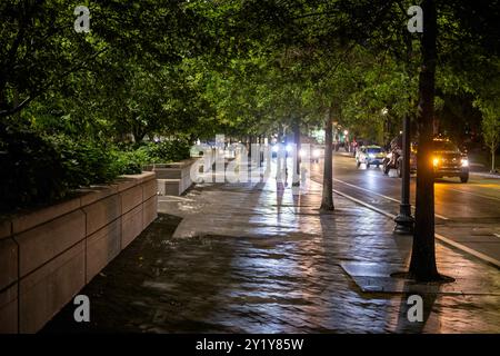 Boston Rainy traffic street from South End Stock Photo