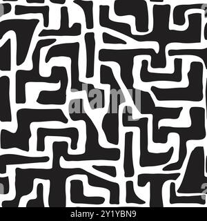 Abstract seamless pattern. Hand-drawn contemporary artitstic creative collage print. Vector template for design. Stock Vector