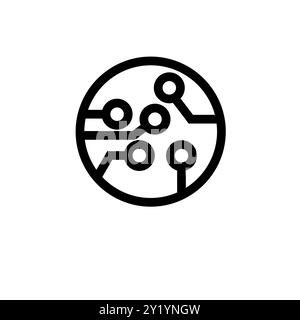Microchip, Microprocessor, Microscheme Solid Flat Vector Icon Isolated on White Background. Stock Vector