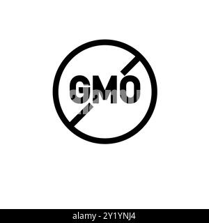 Non Gmo, Organic Solid Flat Vector Icon Isolated on White Background. Stock Vector