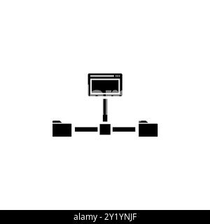File Transfer, Shared Site Solid Flat Vector Icon Isolated on White Background. Stock Vector