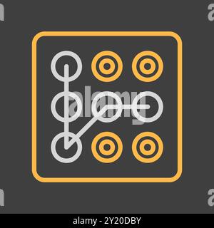 Lock pattern vector on dark background icon. Hand entering smartphone password symbol. Security sign. Graph symbol for your web site design, logo, app Stock Vector