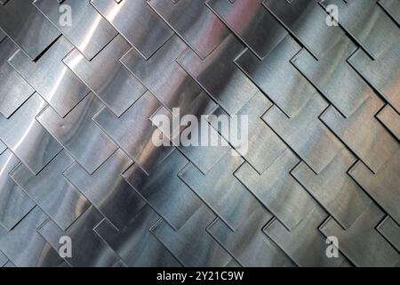 An abstract design of overlapping metal plates Stock Photo