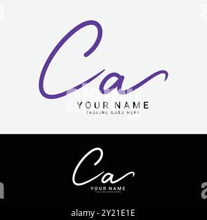 C, A, CA Initial letter logo. Alphabet CA Handwritten Signature logo Stock Vector