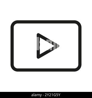 Play button icon. Video player symbol. Media interface element. Simple vector design. Stock Vector