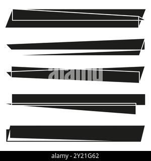 Abstract geometric banners. Angled black shapes. Sharp modern lines. Minimal vector design. Stock Vector