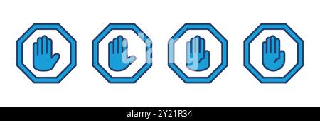 Stop icon vector. stop road sign. hand stop icon vector Stock Vector