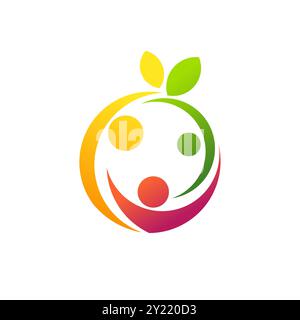Healthcare family logo, fun and wellness family symbol icon vector design Stock Vector