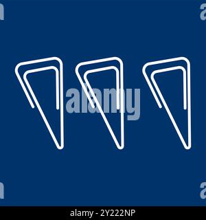Paper clip icon vector illustration logo design Stock Vector
