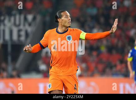 Virgil van Dijk (NED) during the UEFA Nations League match between the Netherlands and Bosnia and Herzegovina in the Phillips Stadium on September 7, 2024 in Eindhoven, Netherlands Photo by SCS/Soenar Chamid/AFLO (HOLLAND OUT) Stock Photo