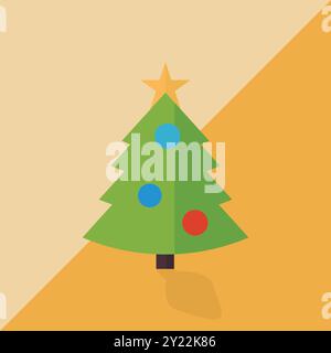 Pine Vector Illustration. Christmas Greeting Card. Stock Vector