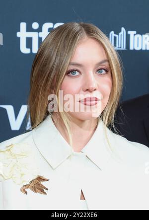 Toronto, Can. 07th Sep, 2024. Sydney Sweeney attends the premiere of 'Eden' during the 2024 Toronto International Film Festival at Roy Thomson Hall on September 07, 2024 in Toronto, Ontario. Photo: PICJER/imageSPACE Credit: Imagespace/Alamy Live News Stock Photo