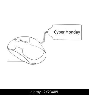 cyber Monday line art Stock Vector