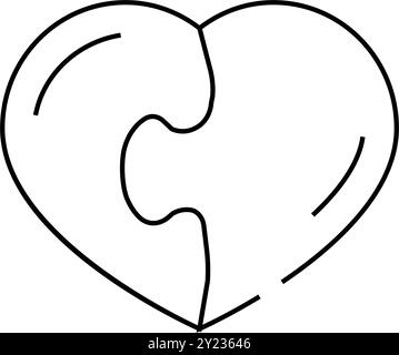 heart found soul mate line icon vector illustration Stock Vector