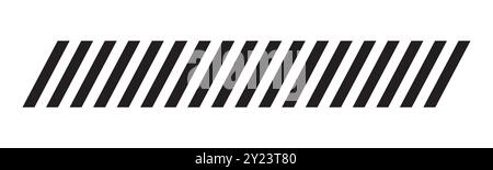 Slash line border, diagonal lines. Divider strip Tilt strip geometric abstract border. Diagonal grid. Geometric dashed tape. Vector illustration Stock Vector