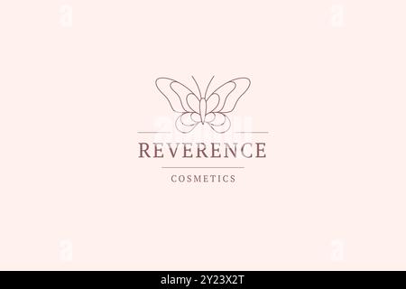 butterfly line feminine minimalist logo design vector Stock Vector ...