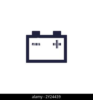 battery warning icon, pictogram on white Stock Vector