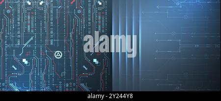 Abstract technology concept. Computer code background. Hand drawn vector illustration. Stock Vector