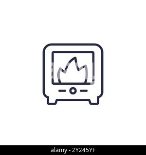 incinerator, industrial oven line icon Stock Vector