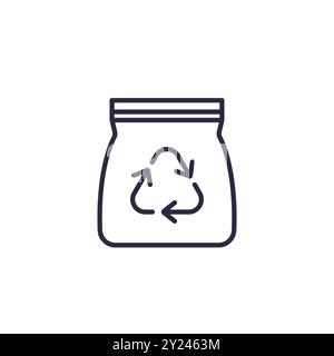 Sustainable packaging line icon, eco bag vector Stock Vector