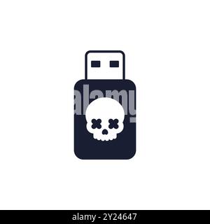 malware on usb drive icon Stock Vector