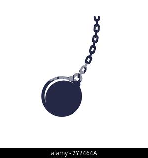 wrecking ball icon on white, vector Stock Vector