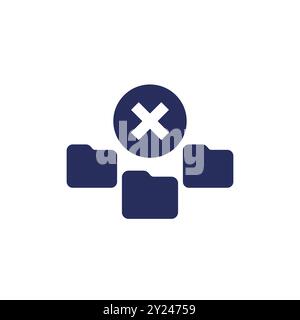 no access to folders icon on white Stock Vector