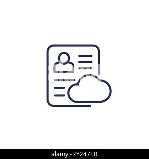 account backup line icon with cloud Stock Vector
