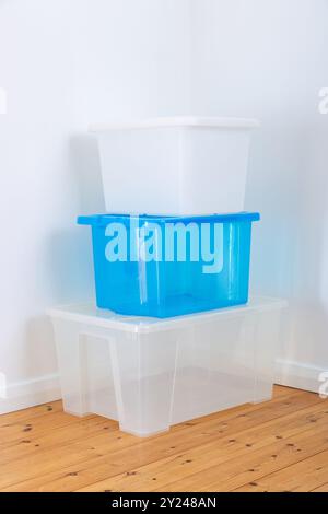 Stack Of Recyclable plastic storage containers Stock Photo - Alamy