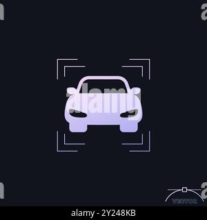 car scanning icon with a gradient Stock Vector