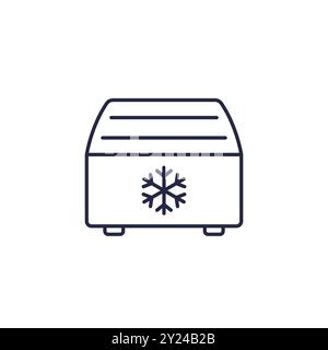 fridge, supermarket freezer or chiller line icon Stock Vector