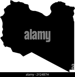 Silhouette of a Libya Country land Map Stock Vector