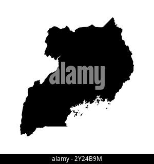 Silhouette of a Uganda Country land Map Stock Vector