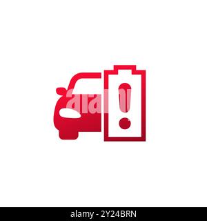 car battery warning icon on white Stock Vector