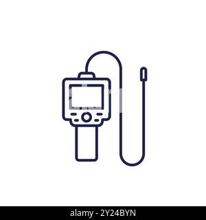 endoscope line icon, inspection camera vector Stock Vector