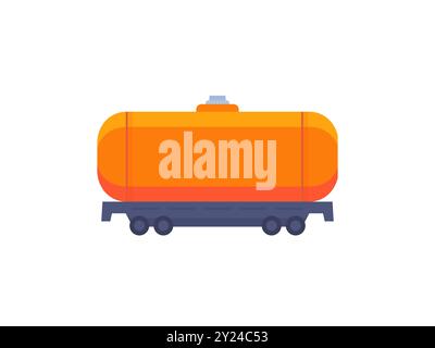tank wagon icon on white, train tanker flat vector Stock Vector