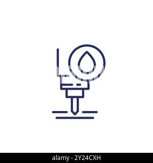 waterjet icon on white, water jet cutter vector Stock Vector