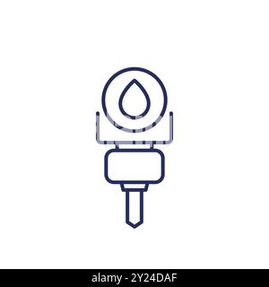 waterjet line icon, CNC machine, water jet cutter Stock Vector