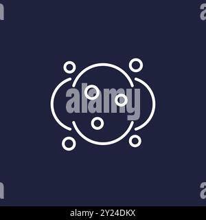 Dust line icon on dark Stock Vector