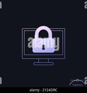 TV and lock vector icon Stock Vector