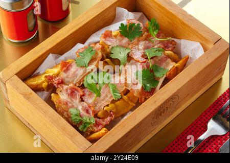 beer snacks on a wooden tray Stock Photo