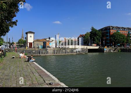 Prince Street Bridge and Floating Harbour, Bristol. Stock Photo