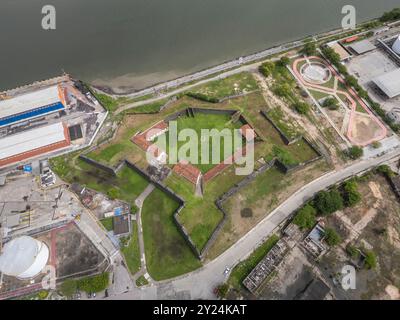 Beautiful aerial view to old historic Santa Catarina Fortress Stock Photo